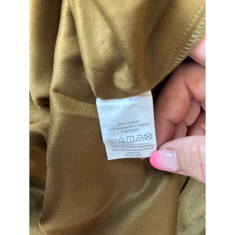 Belle Poque Women Olive Green Faux Suede Double Breasted Jumper Dress Size L NWT - Picture 8 of 8